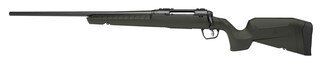 .308 Winchester bolt action rifle with left-hand bolt and green synthetic stock.